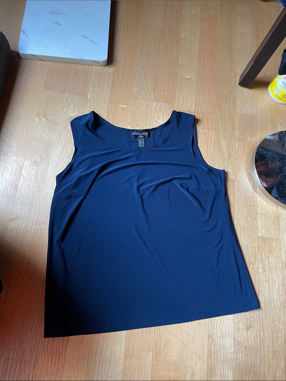 Frank Lyman Design Navy Sleeveless Tank Top
